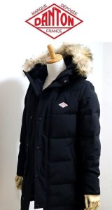 2024秋冬 DANTON ダントン DOWN HOODED JACKET 定番 ファー付ダウンコート #DT-A0006 TET 新素材 BLACK  レディース