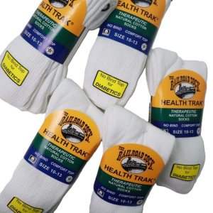 画像1: RAILROAD SOCK（レイルロードソック） HEALTH TRAK 2PACK SOCKS ヘルストラックソックス 2足組 ソックス ホワイト  靴下 メンズ