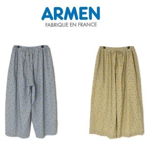 画像1: 2025春夏新作 Armen アーメン COTTON FLOWER PRINT GATHERED EASY PANTS WITH LINING INAM2516FD レディース