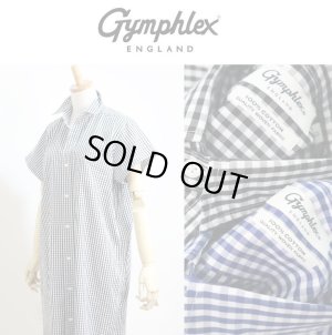 画像1: 【SALE20%OFF】2025春夏新作 GYMPHLEX ジムフレッックス ギンガムチェック 半袖ワンピース ブロードシャツドレス  #GY-B0243 MGG【Lady's】