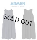 【SALE15%OFF】2025春夏 Armen アーメン  LINEN PLAIN OVERDYE BOAT NECK NO/SL ONE-PIECE NAM1633LP レディース