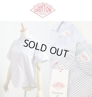 画像1: 【SALE20%OFF】2025春夏入荷分 DANTON ダントン OXFORD STRIPE 定番 半袖ショールカラープルオーバーシャツ  #DT-B0283 OXP 丸襟オックスフォードシャツ レディース
