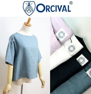 画像1: 【SALE20%OFF】2025春夏 Orcival オーシバル オーチバル リネン100% ボートネック S/S プルオーバー ソリッド 5color #OR-B0388 YLM【Lady's】