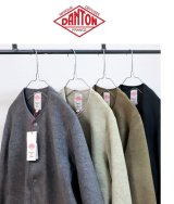 2025秋冬 DANTON ダントン #JD-8911 FLEECE フリースクルーネックジャケット フリースカーディガン  マーブル カーキ グレー レディース
