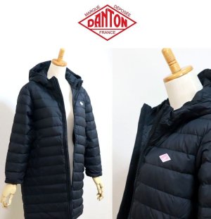 画像1: 2025秋冬   DANTON ダントン #DT-A0566 NRP ミドルダウン フードロングコート  MIDDLE DOWN HOODED COURT 新素材 レディース ブラック