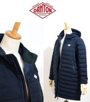 画像1: 2025秋冬  DANTON ダントン ミドルダウン フードコート #DT-A0190 PWL  MIDDLE DOWN HOODED COURT ネイビー レディース