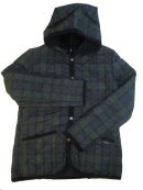 画像: THE SMOCK SHOP Lady's HOODED キルティングJKT Black Watch 