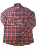 画像:  SOUTIENCOL Sanfrancisco シャーリングチェック　B/D Shirts RED 　 