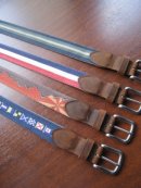 画像: Ｔｈｏｍａｓ　ｂａｔｅｓ　made in USA  canvas×leather print belt  4color