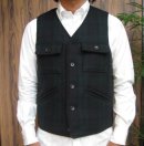 画像: Genuine SOUTIENCOL メルトン VEST ブラックウォッチ 