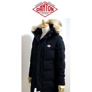 画像: 2024秋冬 DANTON ダントン DOWN HOODED JACKET 定番 ファー付ダウンコート #DT-A0006 TET 新素材 BLACK  レディース