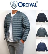 画像: 2024秋冬 ORCIVAL オーシバル オーチバル #OR-A0601 DPL インナーダウン ライトダウン ラウンドネック Vネック ジャケット  メンズ