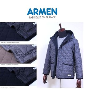 画像: 2024秋冬入荷分 Armen アーメン REVERSIBLE HOODED JKT NAM1752 定番 キルティング フードジャケット メンズ ユニセックス