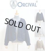画像: 2024秋冬 ORCIVAL オーシバル オーチバル ウールパイル クルーネック カーディガン ウールジャージー ＃OR-C0380 WPJ レディース 3color 羽織り  比翼仕立て