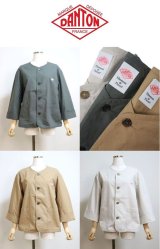 画像: 2025年春夏新色 DANTON ダントン コットンカラーレスジャケット COLLARLESS SHORT JACKET #DT-A0473 CFD レディース