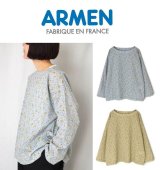 画像: 2025春夏新作 Armen アーメン  COTTON FLOWER PRINT BOAT NECK SMOCK  INAM2513FD レディース