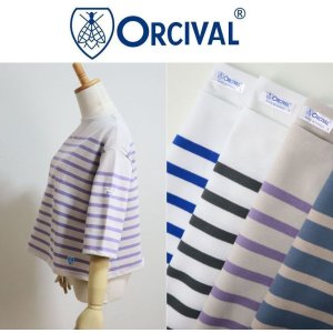 画像: 2025春夏新作 フランス製 ORCIVAL オーシバル オーチバル  ラッセルボーダー ボートネック ハーフスリーブTEEシャツ #6839 レディース