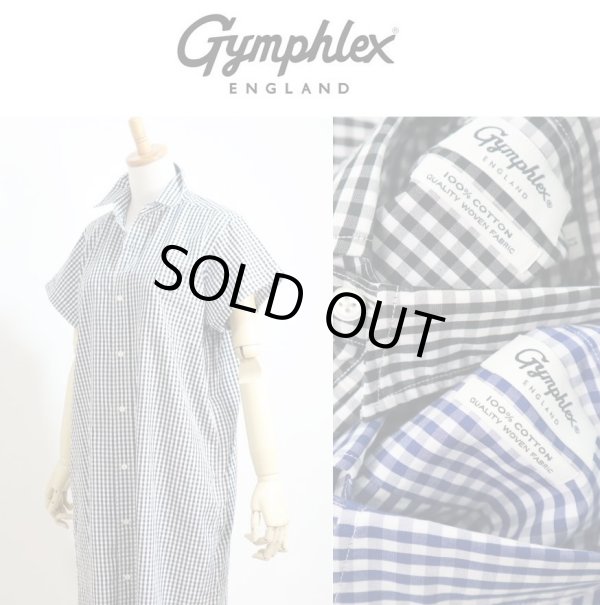 画像1: 【SALE20%OFF】2025春夏新作 GYMPHLEX ジムフレッックス ギンガムチェック 半袖ワンピース ブロードシャツドレス  #GY-B0243 MGG【Lady's】