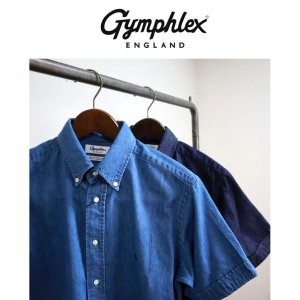 画像: 2025春夏 GYMPHLEX ジムフレックス 6oz ライトデニム B/D S/S SHIRTS #GY-B0244 SDM  ライトデニム ボタンダウン ショートスリーブシャツ メンズ