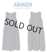 画像: 【SALE15%OFF】2025春夏 Armen アーメン  LINEN PLAIN OVERDYE BOAT NECK NO/SL ONE-PIECE NAM1633LP レディース