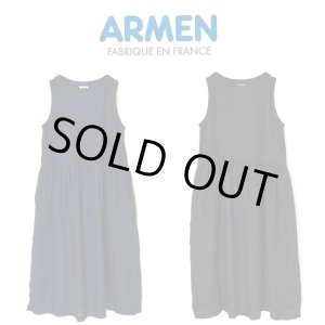 画像: 【SALE15%OFF】2025春夏 Armen アーメン  LINEN PLAIN OVERDYE BOAT NECK NO/SL ONE-PIECE NAM1633LP レディース
