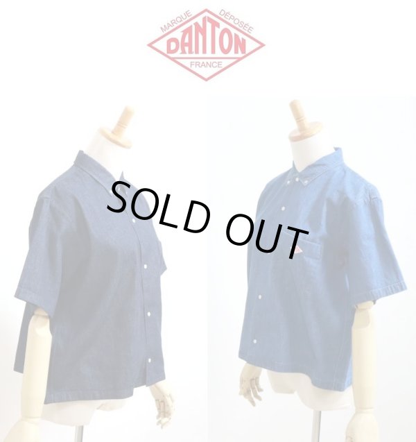 画像1: 【SALE20%OFF】DANTON ダントン DOT BUTTON B.D S/S SHIRT 定番デニム ダンガリー ボタンダウン半袖シャツ #DT-B0336 DUG【Lady's】