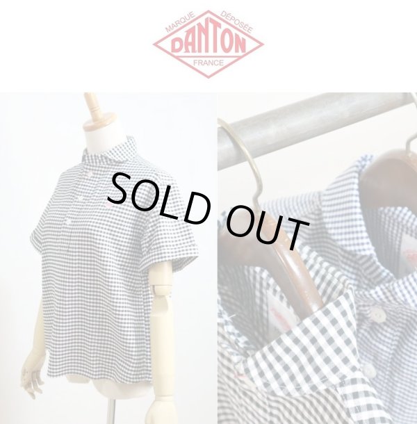 画像1: 【SALE20%OFF】2025春夏入荷分 DANTON ダントン OXFORD GINGHAM 定番 半袖ショールカラープルオーバーシャツ  #DT-B0283 OXP 丸襟オックスフォードシャツ レディース
