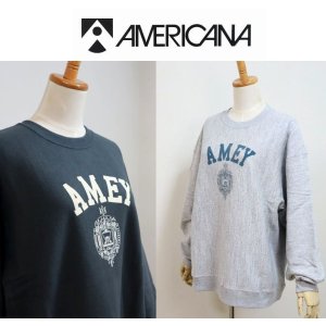 画像: 2025年秋冬NEW  Americana アメリカーナ 14ゲージ裏毛 リバースウィーブ クルーネック スウェット "AMEY" BRF-771A/1  レディース