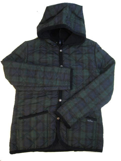 画像: THE SMOCK SHOP Lady's HOODED キルティングJKT Black Watch