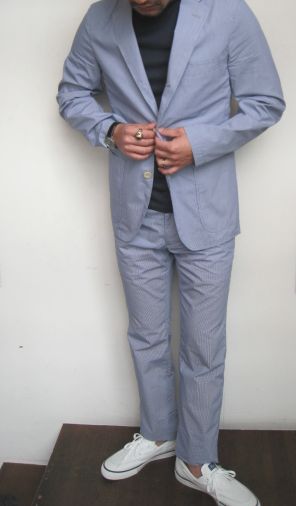 画像: SOUTIENCOL コットンメリル ギンガムチェック Pants Navy