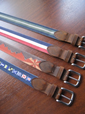 画像: Thomas bates made in USA canvas×leather print belt 4color