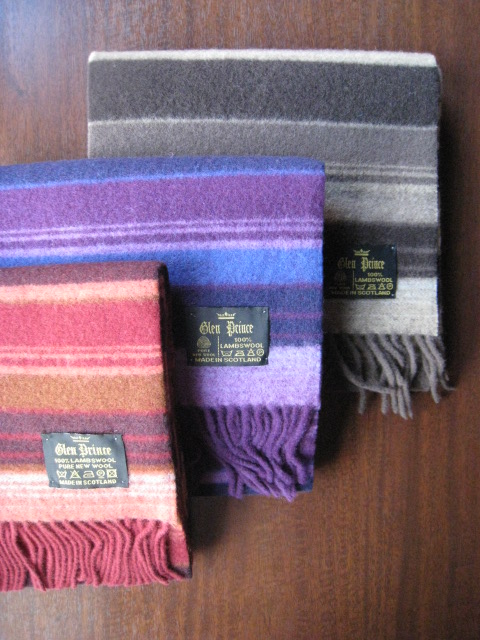 画像: GLEN PRINCE マルチボーダー LAMBSWOOL マフラー 3color