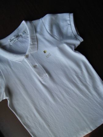 画像:  Americana チビ襟　鹿の子POLO White 