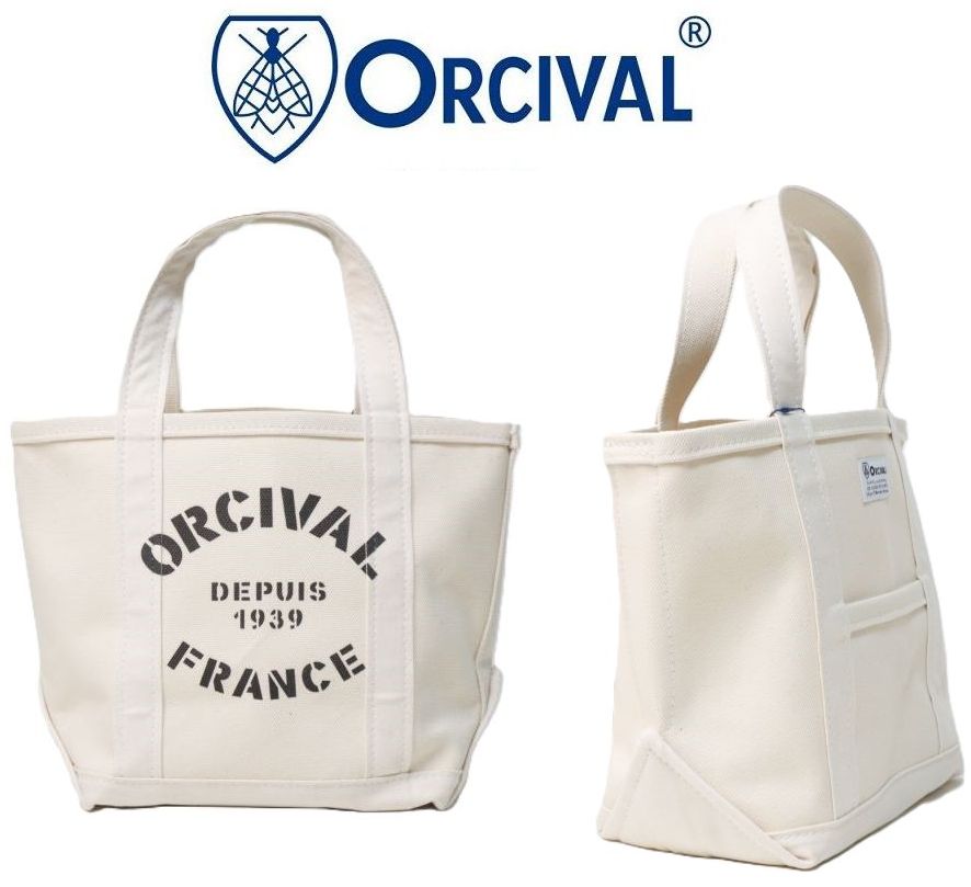 画像1: 2025春夏新作 Orcival オーシバル オーチバル キャンパス 定番トートバッグ プリント #RC-H0361 KWC TOTE BAG SMALL ユニセックス ブラックプリント